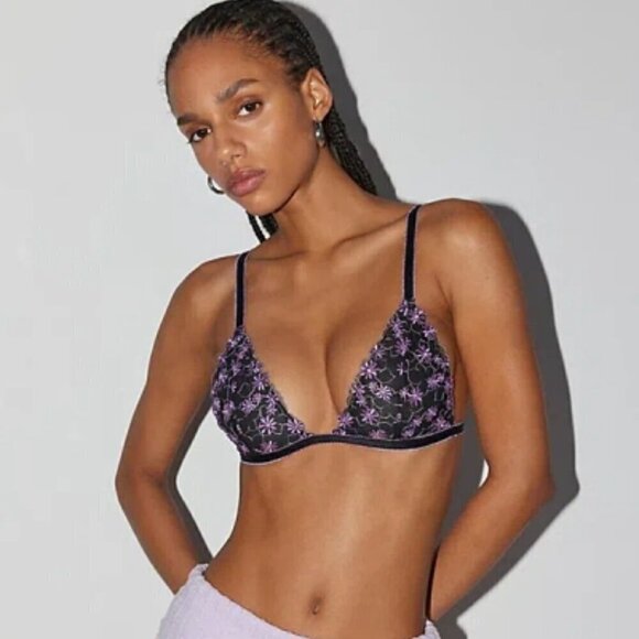 NWT UO Out From Under Christy Lazy Daisy Purple Bralette - Picture 4 of 4